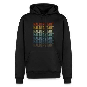 Halberstadt Stadt Retro Vintage - Männer Premium Bio Hoodie - Schwarz - Vorne - Nico (187cm)