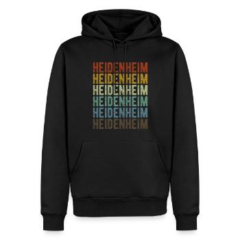 Heidenheim Stadt Retro Vintage - Männer Premium Bio Hoodie - Schwarz - Vorne - Nico (187cm)