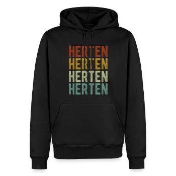 Herten Stadt Retro Vintage - Männer Premium Bio Hoodie - Schwarz - Vorne - Nico (187cm)