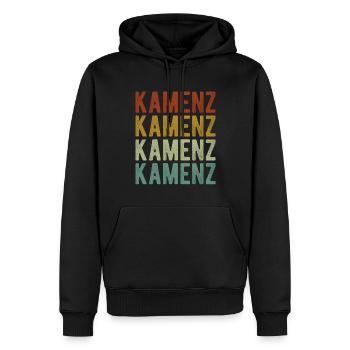 Kamenz Stadt Retro Vintage - Männer Premium Bio Hoodie - Schwarz - Vorne - Nico (187cm)