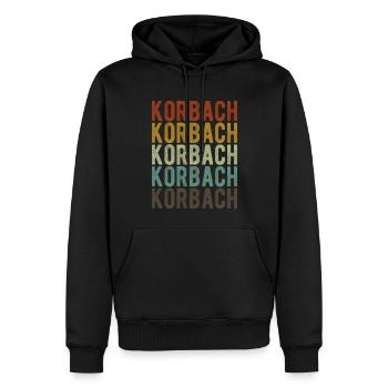 Korbach Stadt Retro Vintage - Männer Premium Bio Hoodie - Schwarz - Vorne - Nico (187cm)