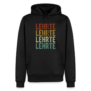 Lehrte Stadt Retro Vintage - Männer Premium Bio Hoodie - Schwarz - Vorne - Nico (187cm)