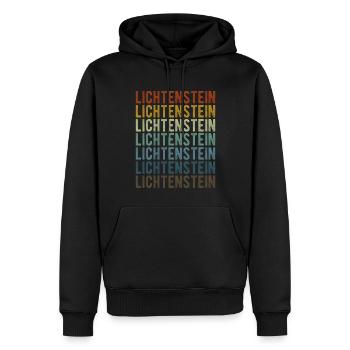 Lichtenstein Stadt Retro Vintage - Männer Premium Bio Hoodie - Schwarz - Vorne - Nico (187cm)