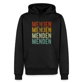 Menden Stadt Retro Vintage - Männer Premium Bio Hoodie - Schwarz - Vorne - Nico (187cm)