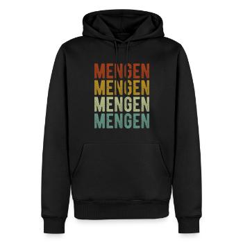Mengen Stadt Retro Vintage - Männer Premium Bio Hoodie - Schwarz - Vorne - Nico (187cm)