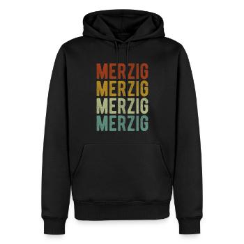 Merzig Stadt Retro Vintage - Männer Premium Bio Hoodie - Schwarz - Vorne - Nico (187cm)