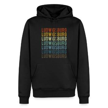 Ludwigsburg Stadt Retro Vintage - Männer Premium Bio Hoodie - Schwarz - Vorne - Nico (187cm)