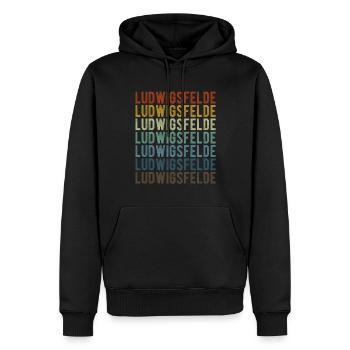 Ludwigsfelde Stadt Retro Vintage - Männer Premium Bio Hoodie - Schwarz - Vorne - Nico (187cm)