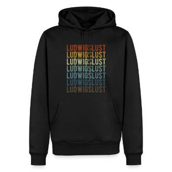 Ludwigslust Stadt Retro Vintage - Männer Premium Bio Hoodie - Schwarz - Vorne - Nico (187cm)