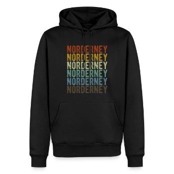 Norderney Stadt Retro Vintage - Männer Premium Bio Hoodie - Schwarz - Vorne - Nico (187cm)