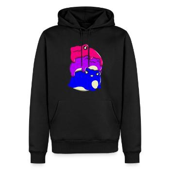 Bisexueller Stolz Froschhaufen Bisexuelle Flagge B - Männer Premium Bio Hoodie - Schwarz - Vorne - Nico (187cm)