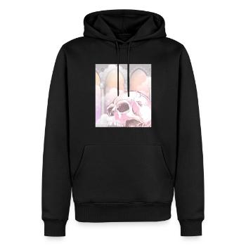 Angelcore Ästhetik Gothic Totenkopf Goth - Männer Premium Bio Hoodie - Schwarz - Vorne - Nico (187cm)