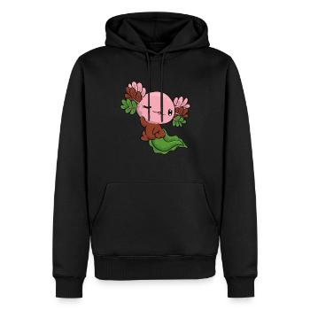Gynesexual Pride Kawaii Axolotl Gynesexual Fl - Sweat à capuche Premium bio Homme - noir - Devant - Nico (187cm)