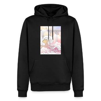 Angelcore Aesthetic Big Wave off Kanagawa Angel - Men’s Premium Organic Hoodie - black - Front - Nico (187cm)