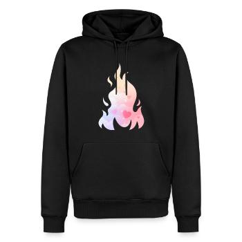 Angelcore Ästhetisches Feuer Flamme Herzen - Männer Premium Bio Hoodie - Schwarz - Vorne - Nico (187cm)