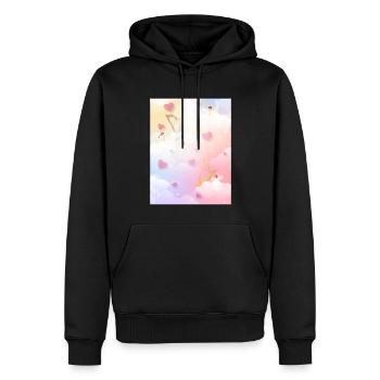 Angelcore Esthétique Heaven Angel Harpes - Sweat à capuche Premium bio Homme - noir - Devant - Nico (187cm)