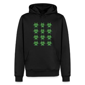 Biopunk-Symbole Biopunk-Ästhetik - Männer Premium Bio Hoodie - Schwarz - Vorne - Nico (187cm)