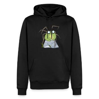 Biopunk Kawaii Frosch Niedliche Biopunk-Ästhetik - Männer Premium Bio Hoodie - Schwarz - Vorne - Nico (187cm)