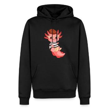 Beatnik Kawaii Axolotl Drôle de Sala Mexicaine - Sweat à capuche Premium bio Homme - noir - Devant - Nico (187cm)