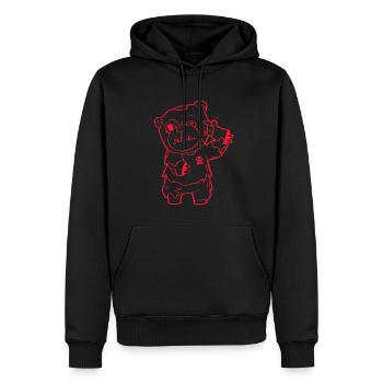 Zombiecore Ästhetisch Zombie Bär Pastell Goth - Männer Premium Bio Hoodie - Schwarz - Vorne - Nico (187cm)