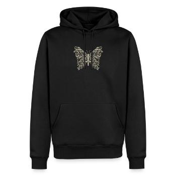Baroque Aesthetics Hippie Butterfly Vintage Retro - Men’s Premium Organic Hoodie - black - Front - Nico (187cm)