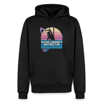 Professeur d’aquagym Rétro - Sweat à capuche Premium bio Homme - noir - Devant - Nico (187cm)