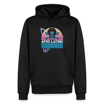 Afro Latino Gothic Totenkopf Crossbone Retro - Männer Premium Bio Hoodie - Schwarz - Vorne - Nico (187cm)