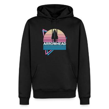 Pfeilspitze Retro - Männer Premium Bio Hoodie - Schwarz - Vorne - Nico (187cm)