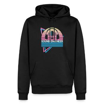 Sound Engineer Sound Engineering Retro - Men’s Premium Organic Hoodie - black - Front - Nico (187cm)