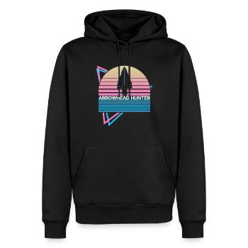 Pfeilspitze Jäger Retro - Männer Premium Bio Hoodie - Schwarz - Vorne - Nico (187cm)