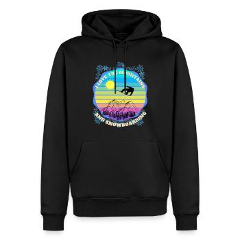 Ich liebe die schönen Berge und das Snowboarden - Männer Premium Bio Hoodie - Schwarz - Vorne - Nico (187cm)