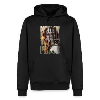 Motivation: Continuez jusqu’à ce que VOUS soyez fier - Sweat à capuche Premium bio Homme - noir - Devant - Nico (187cm)