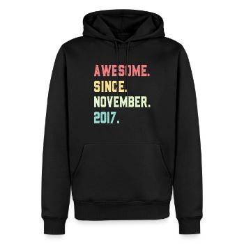 Génial depuis novembre 2017 - Sweat à capuche Premium bio Homme - noir - Devant - Nico (187cm)