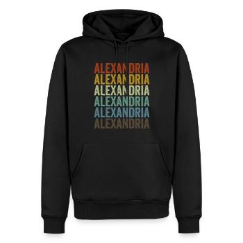 Alexandrie Egypte Rétro Vintage - Sweat à capuche Premium bio Homme - noir - Devant - Nico (187cm)