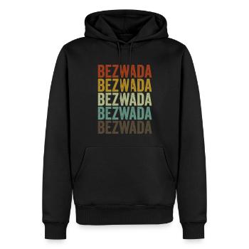 Bezwada India Rétro Vintage - Sweat à capuche Premium bio Homme - noir - Devant - Nico (187cm)