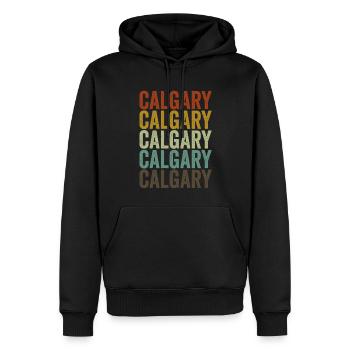 Calgary Kanada Retro Vintage - Männer Premium Bio Hoodie - Schwarz - Vorne - Nico (187cm)