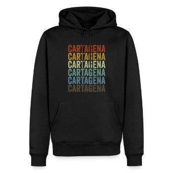 Carthagène Colombie Rétro Vintage - Sweat à capuche Premium bio Homme - noir - Devant - Nico (187cm)
