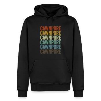 Cawnpore India Rétro Vintage - Sweat à capuche Premium bio Homme - noir - Devant - Nico (187cm)