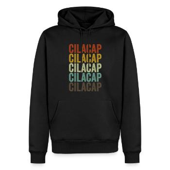 Cilacap Indonésie Rétro Vintage - Sweat à capuche Premium bio Homme - noir - Devant - Nico (187cm)