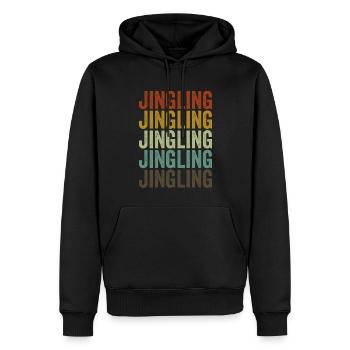 Jingling China Retro Vintage - Men’s Premium Organic Hoodie - black - Front - Nico (187cm)