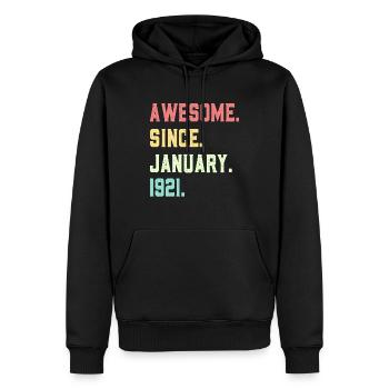 Awesome since January 1921 - Men’s Premium Organic Hoodie - black - Front - Nico (187cm)