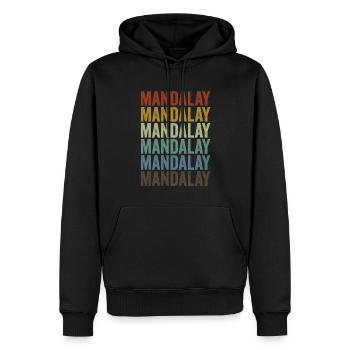 Mandalay Myanmar Retro Vintage - Men’s Premium Organic Hoodie - black - Front - Nico (187cm)