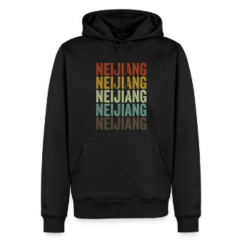 Neijiang Chine Rétro Vintage - Sweat à capuche Premium bio Homme - noir - Devant - Nico (187cm)