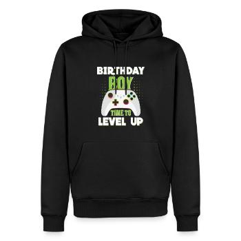 Birthday Boy Il est temps de monter de niveau En ce qui concerne l’anniversaire du jeu vidéo - Sweat à capuche Premium bio Homme - noir - Devant - Nico (187cm)