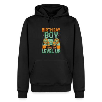 Birthday Boy Il est temps de monter de niveau En ce qui concerne l’anniversaire du jeu vidéo - Sweat à capuche Premium bio Homme - noir - Devant - Nico (187cm)