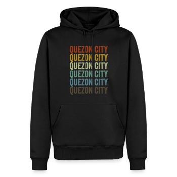 Quezon City Philippinen Retro Vintage - Männer Premium Bio Hoodie - Schwarz - Vorne - Nico (187cm)