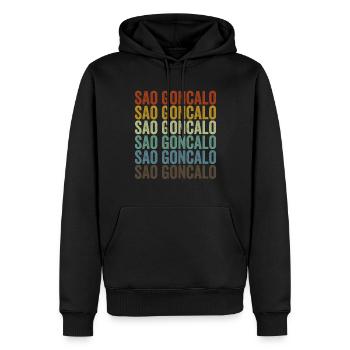 Sao Goncalo Brasilien Retro Vintage - Männer Premium Bio Hoodie - Schwarz - Vorne - Nico (187cm)