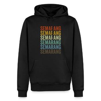 Semarang Indonésie Rétro Vintage - Sweat à capuche Premium bio Homme - noir - Devant - Nico (187cm)