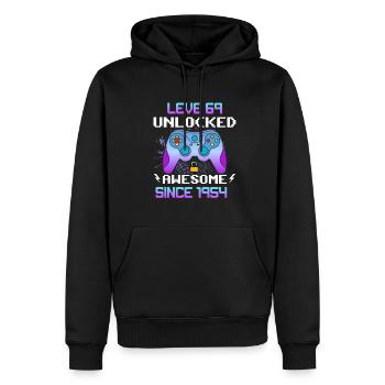 Niveau 69 Débloqué Génial depuis 1954 Funny Gamer - Sweat à capuche Premium bio Homme - noir - Devant - Nico (187cm)