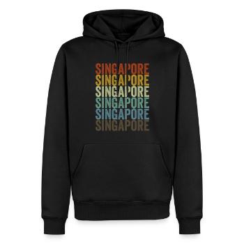 Singapur Singapur Retro Vintage - Männer Premium Bio Hoodie - Schwarz - Vorne - Nico (187cm)